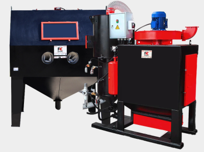 Пескоструйная камера PST-КСО-150 напорная, без ФВ, с ФВР 4.0 кВт, с выдвижным поворотным столом